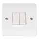 Click CMA012 Plateswitch 2G 2W 10A Whi
