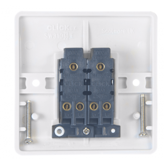 Click CMA012 Plateswitch 2G 2W 10A Whi