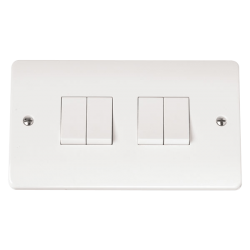 Click CMA019 Plateswitch 4G 2W 10A Whi