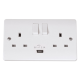 Click CMA770 Socket 2G Swd & USB 13A Whi