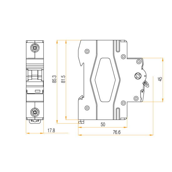 Click CU1MCB32B MCB SP B Curve 32A 6kA