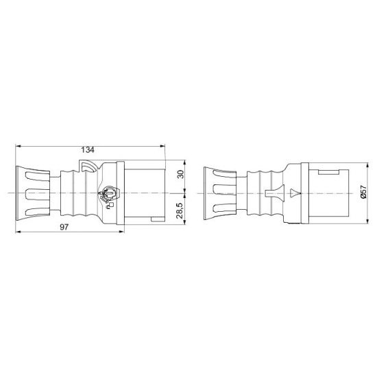 Gewiss GW60001H Plug 2P+E 16A 110V Yel