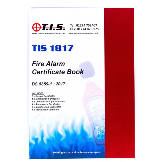 TIS TIS1817 Fire Alarm Certificate Book
