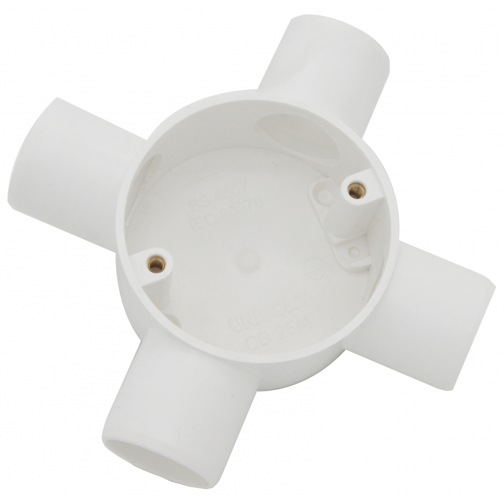 U/Volt CB20/4WH 4 Way Circ Box 20mm Whi