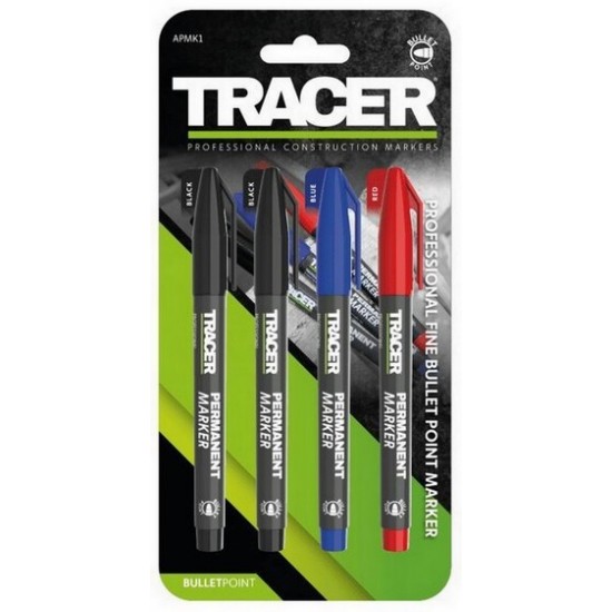 Set of 4 Markers Red/Blue/Black